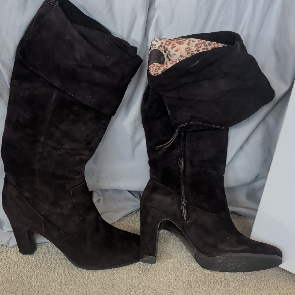LOFT Dark Brown Heeled Boots